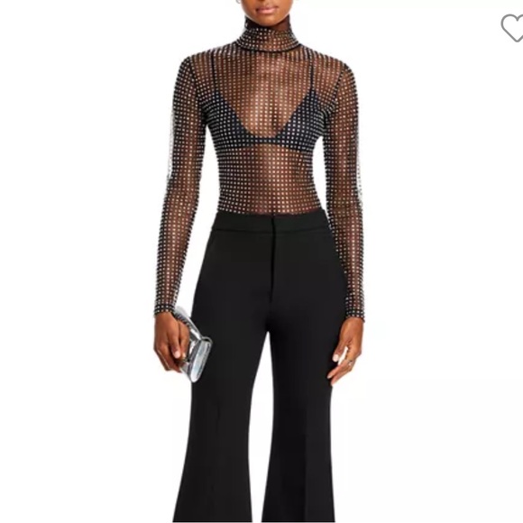 A.L.C James Crystal embellished Mesh Turtleneck Top - 0 - Picture 4 of 8